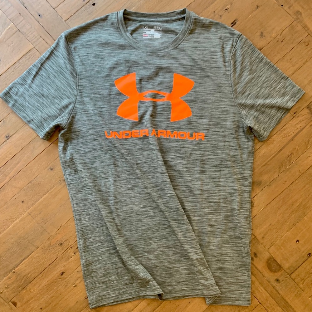 Under Armour Men’s Gray and Green Heather T-shirt